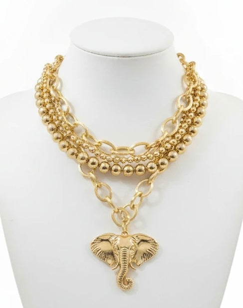 CAROLINE HILL BREE BEADED LAYERED NECKLACE