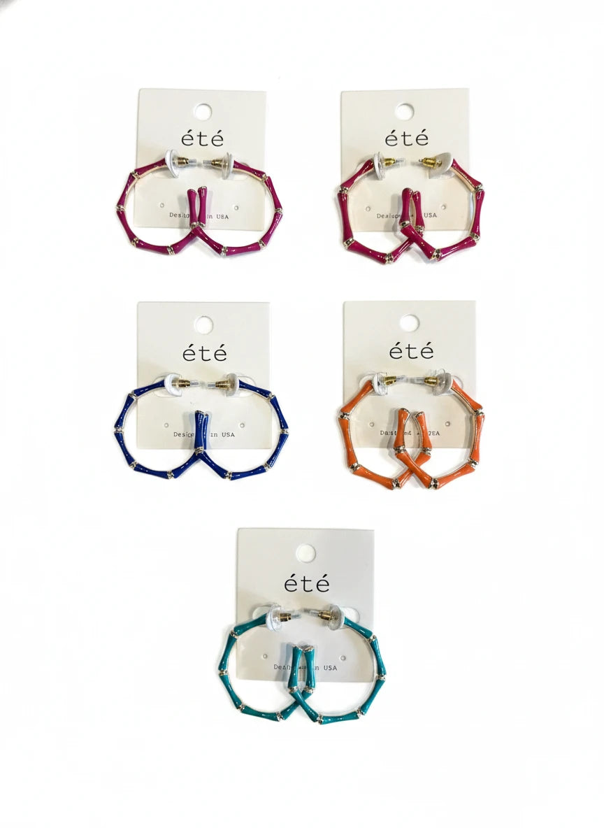BAMBOO STYLE HOOP EARRINGS