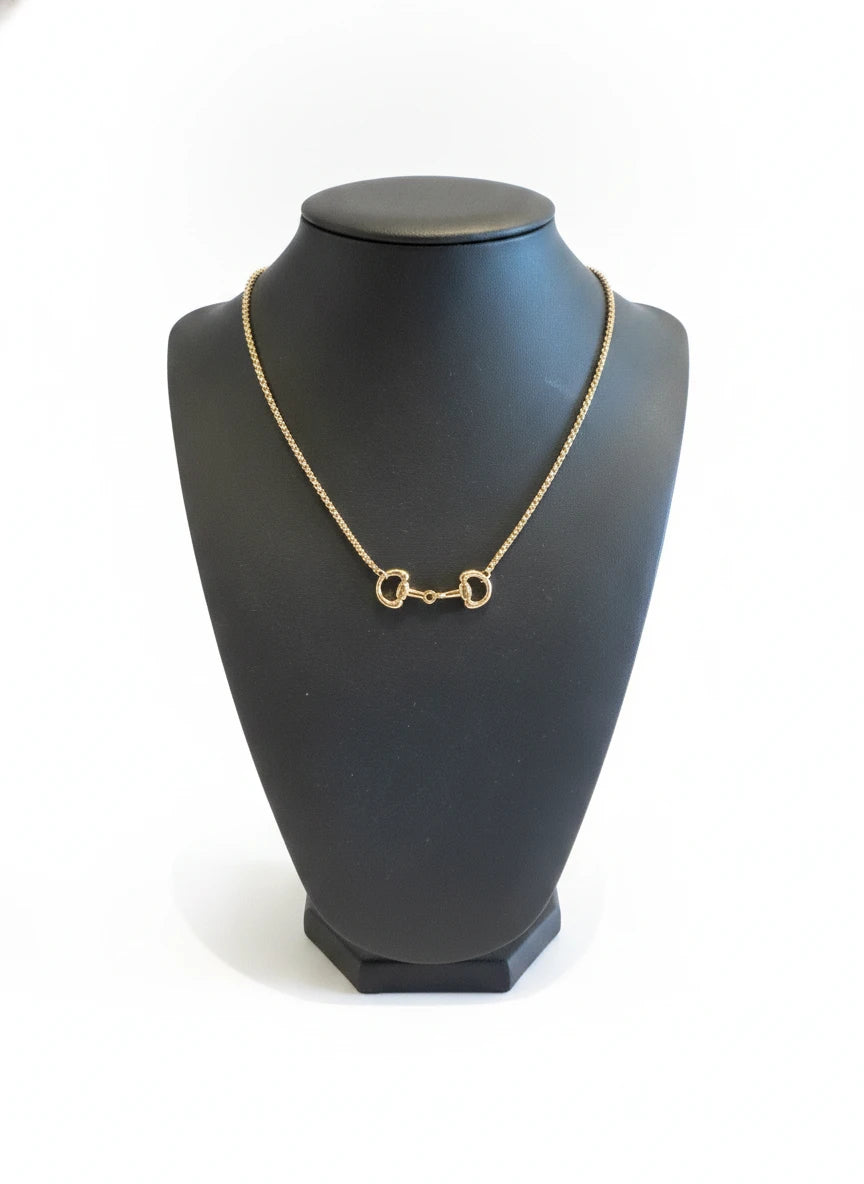 GOLD CHAIN 16" 18" Necklace with HORSE BIT