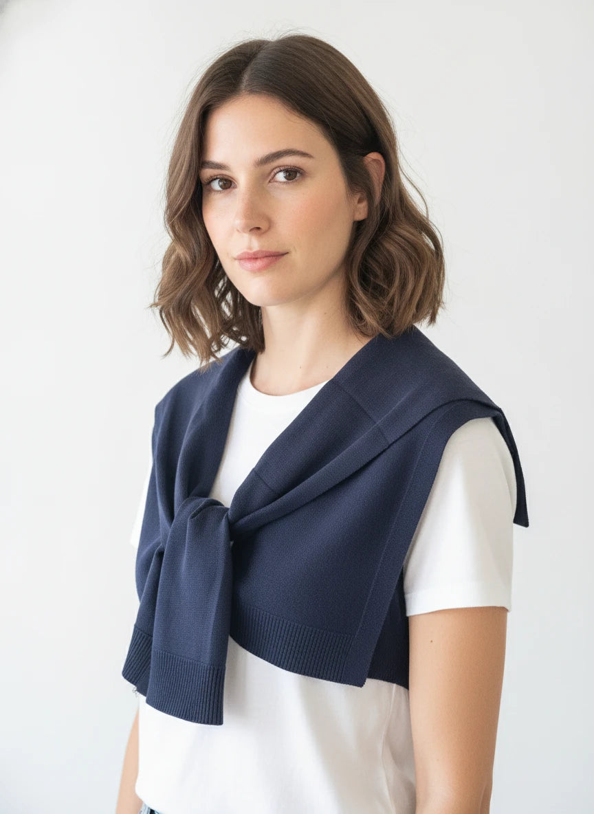 PREPPY MOCK SWEATER WRAP