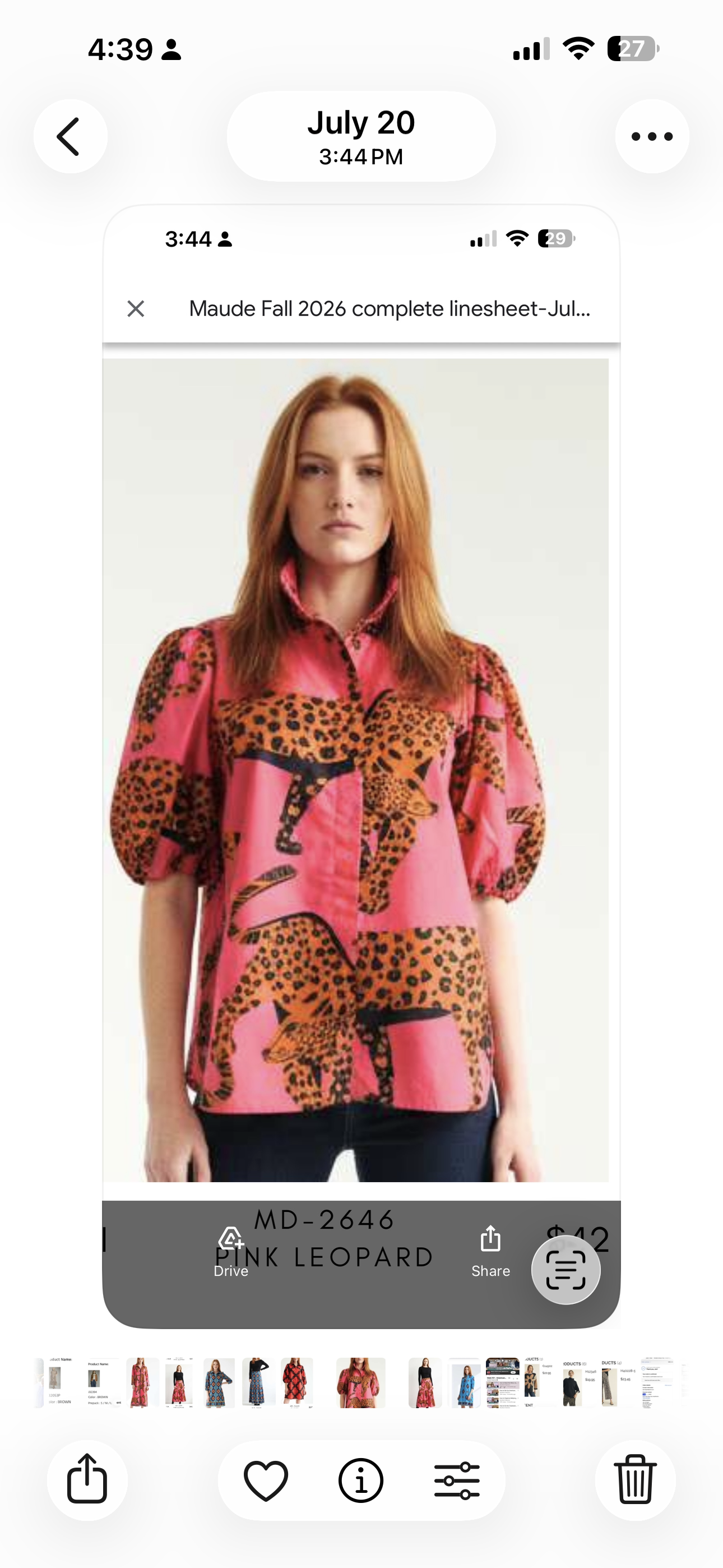 MAUDE VIVANTE PINK LEOPARD TOP