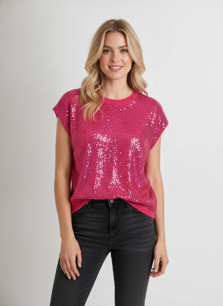 ENTRO HOT PINK SPARKLE TOP