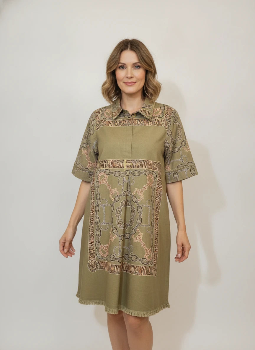DIZZY LIZZIE CHATHAM DRESS GREEN BELT DRESS