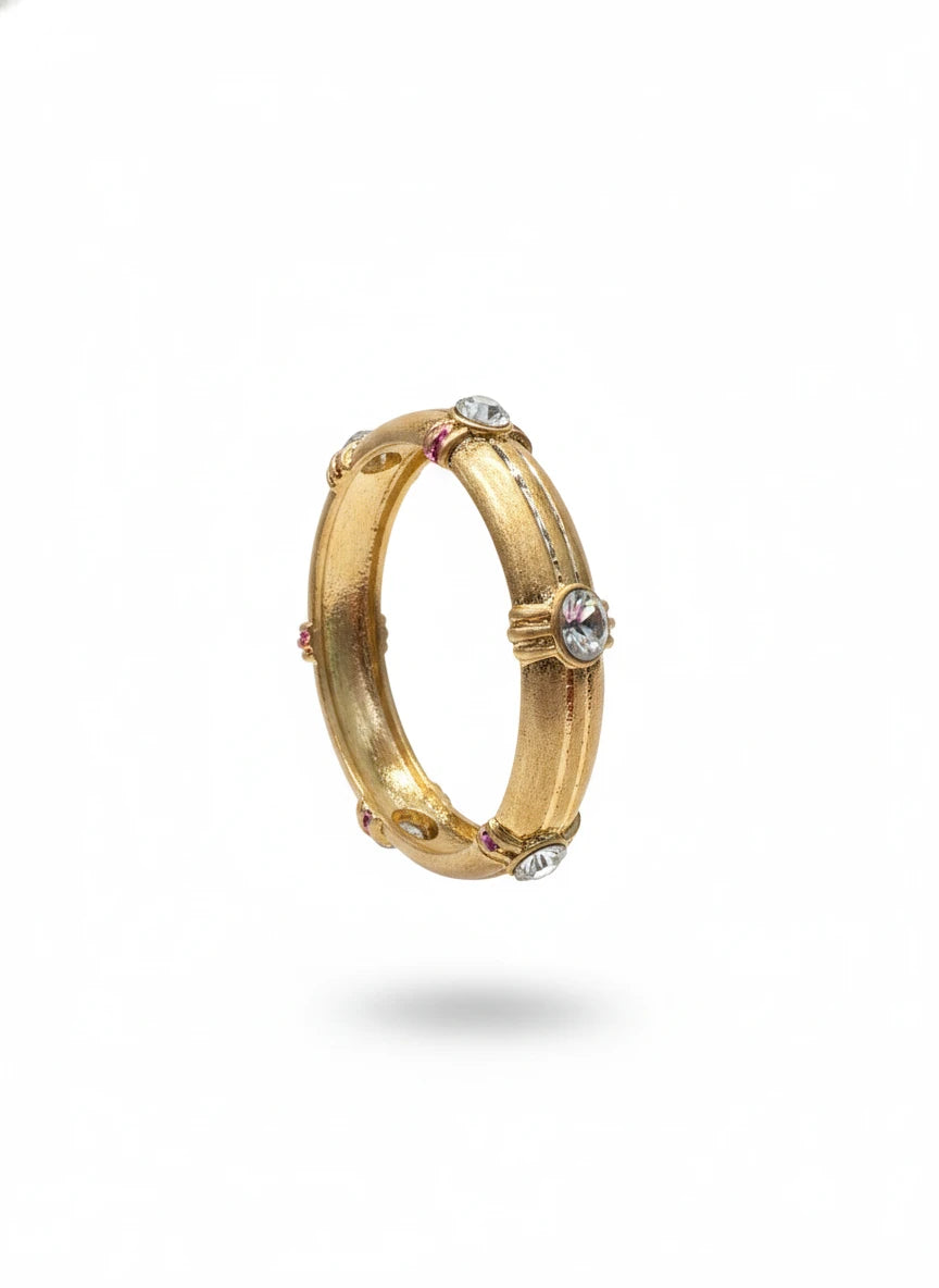 WHAT'S HOT WATER RESISTANT GOLD HAMMERED ELEGANT 16 MM BANGLE