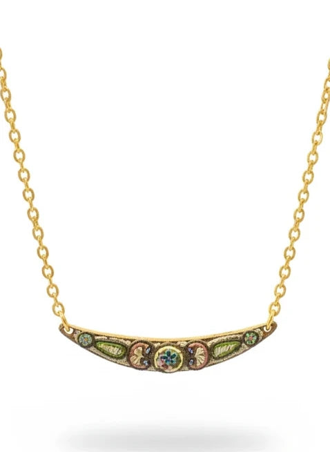 MADE IN THE DEEP SOUTH MOSAK BROOCH ON GOLD CHAIN NECKLACE