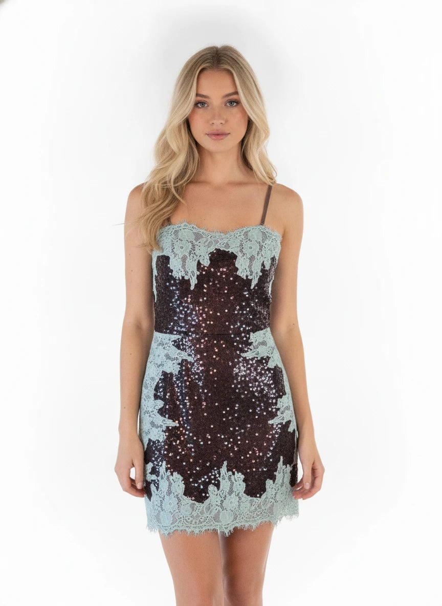 TCEC CHOCOLATE SPARKLES COCKTAIL DRESS