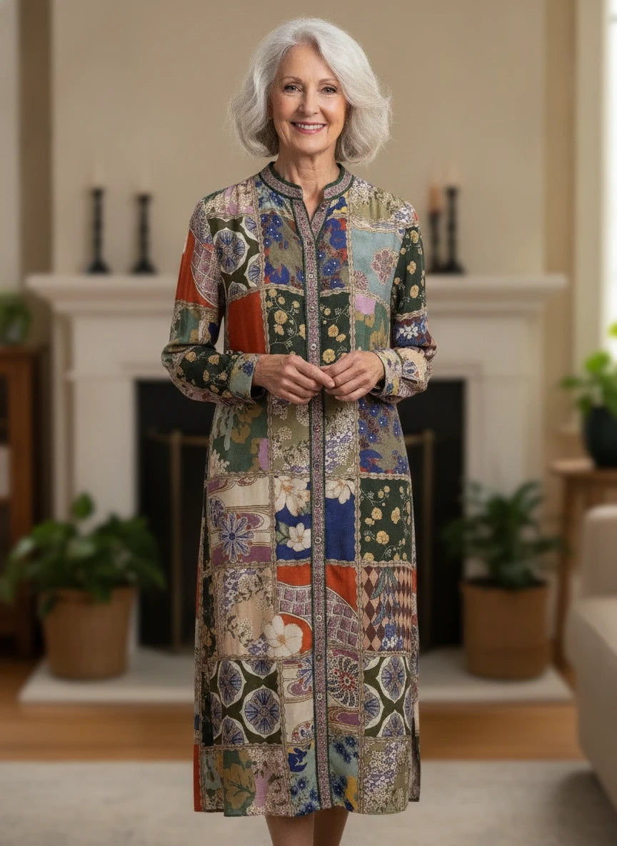 JOHN MARK MIXED PRINT DRESS