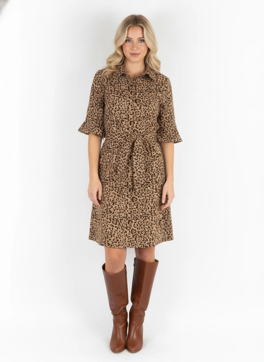 BOHO CHIC LIGHT WEIGHT CORDORY ANIMAL PRINT DRESS