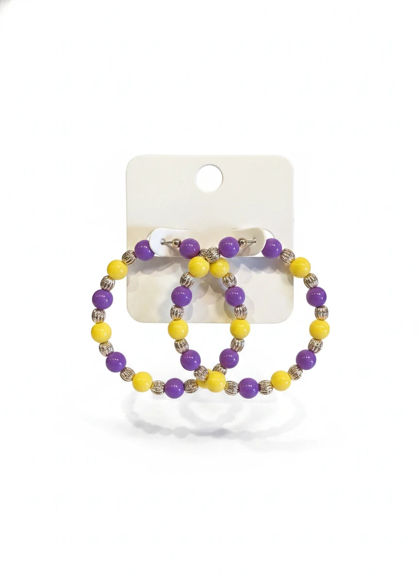 PURPLE & GOLD GAME DAY EARRINGS