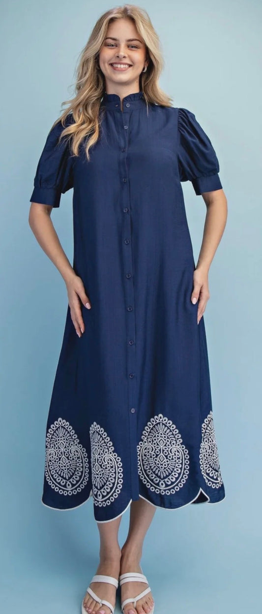 GIGI O Navy & WHITE Dress