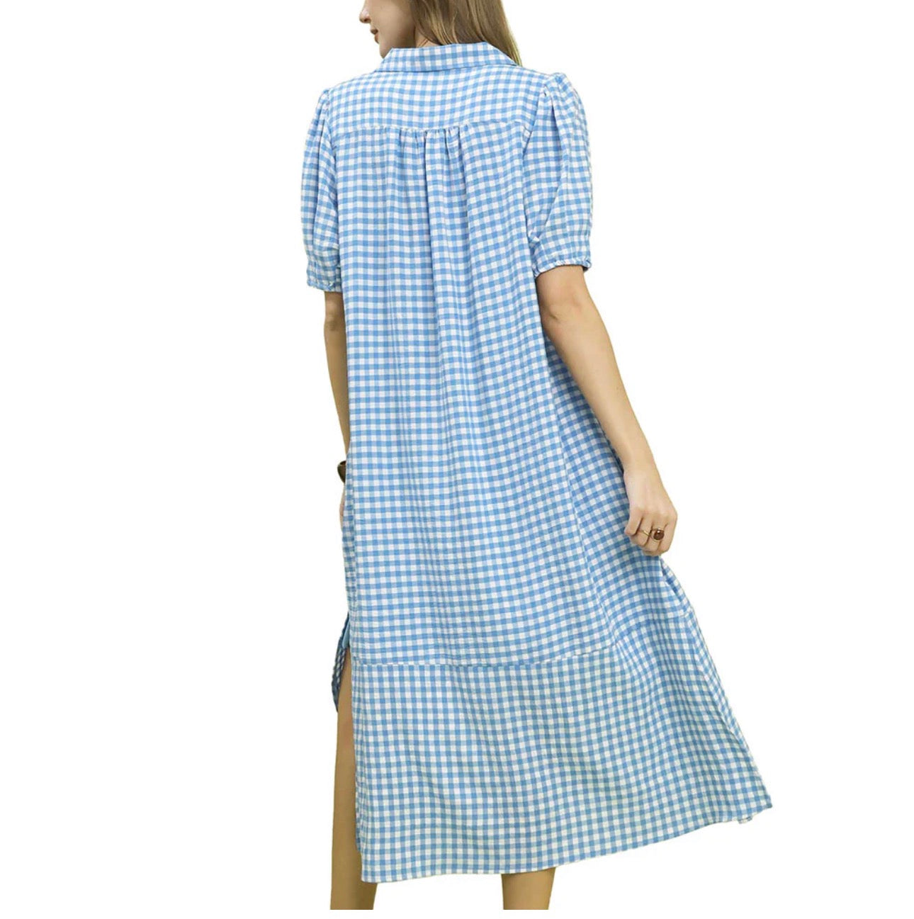 UMGEE BLUE & WHITE GINGHAM DRESS