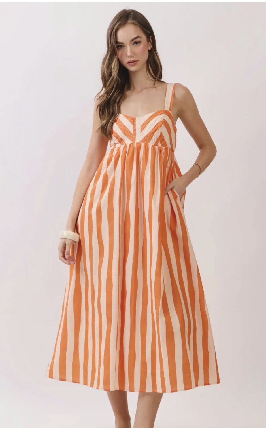 TCEC ORANGE STRIPE MAXI SUN Dress