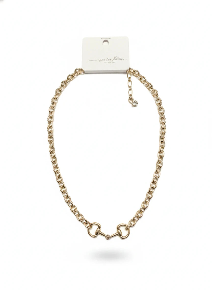 GOLD INTERLOCKING HORSE BIT NECKLACE