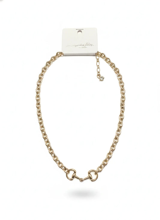 GOLD INTERLOCKING HORSE BIT NECKLACE