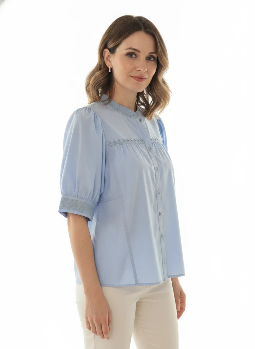 ENTRO LIGHT BLUE COTTON Top