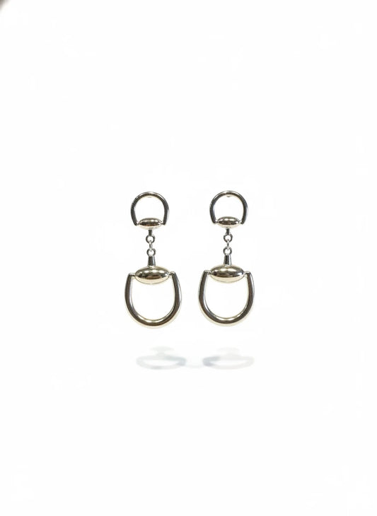 GOLD & SILVER HORSE BIT STUD EARRINGS