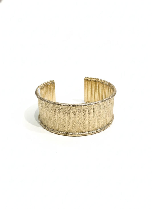 GOLD HAMMERED TEXTURED CUFF BRACELET