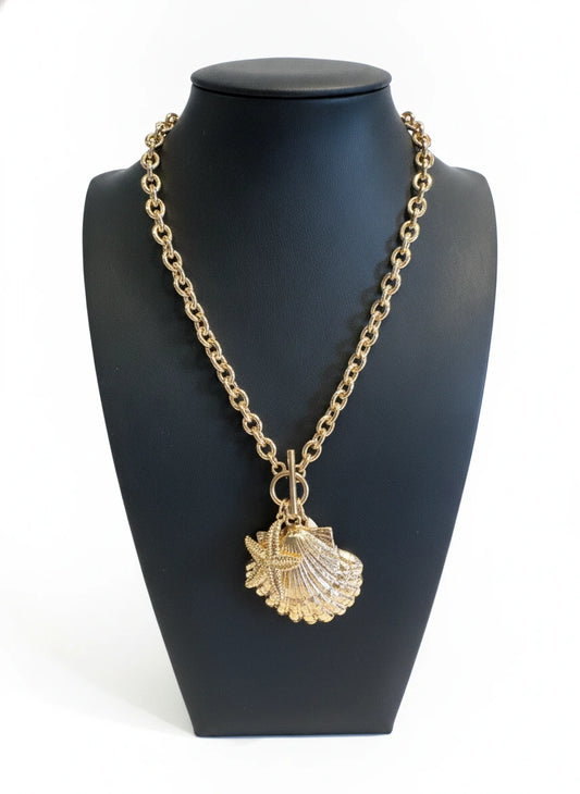 GOLD NECKLACE WITH NAUTICAL CHARMS