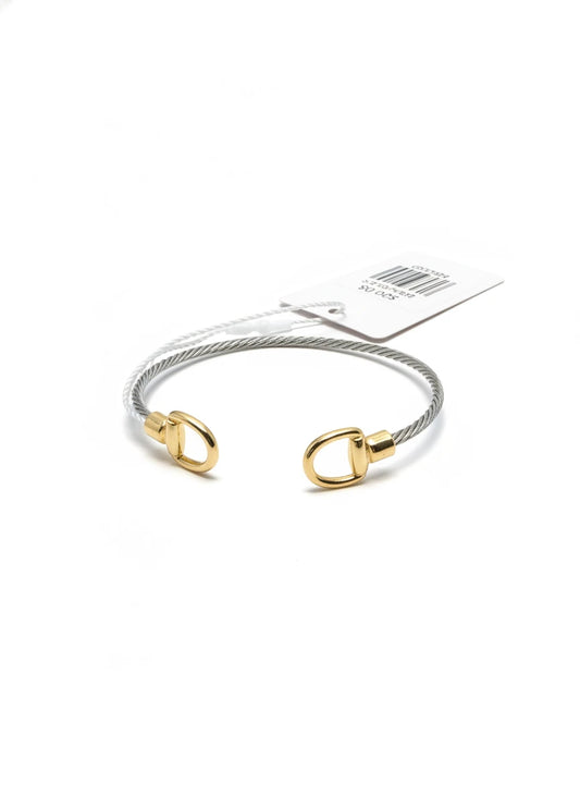 TWO TONED HORSE BIT CUFF BRACELET (Small)
