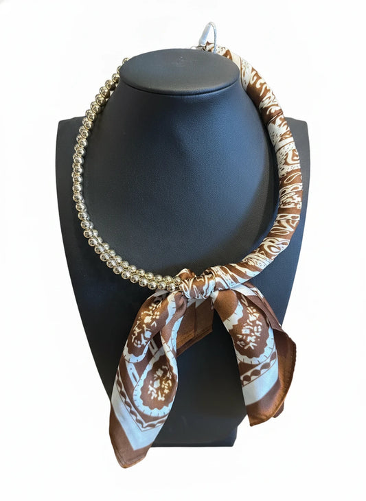CAROLINE HILL LAYA BEADED SCARF COLLAR NECKLACE