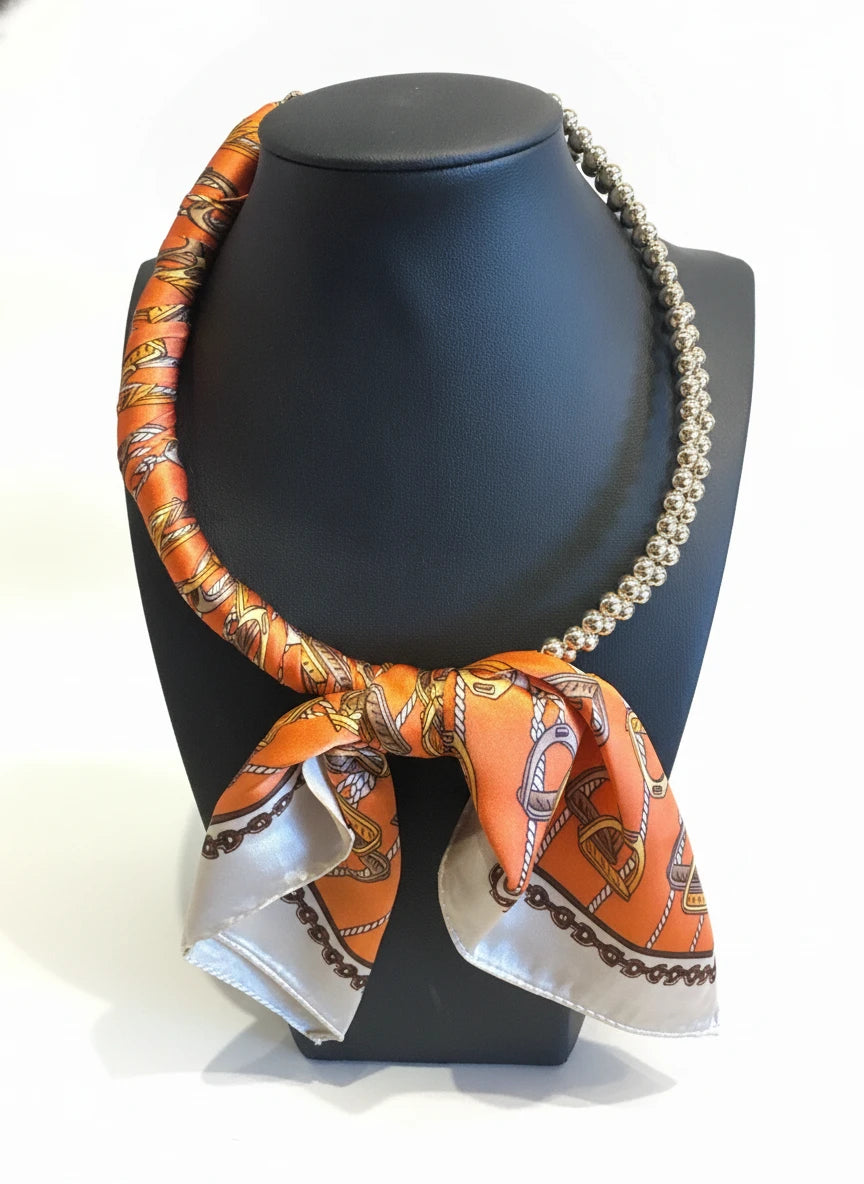 CAROLINE HILL LAYA BEADED SCARF COLLAR NECKLACE