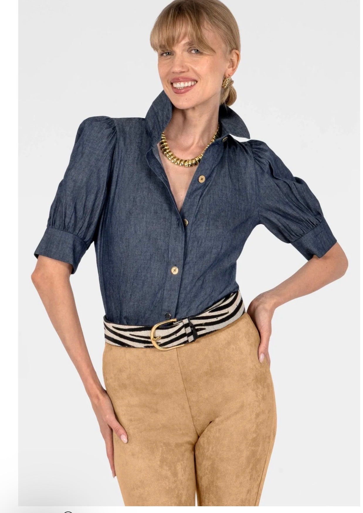 GRETCHEN SCOTT CHAMBRAY TOP