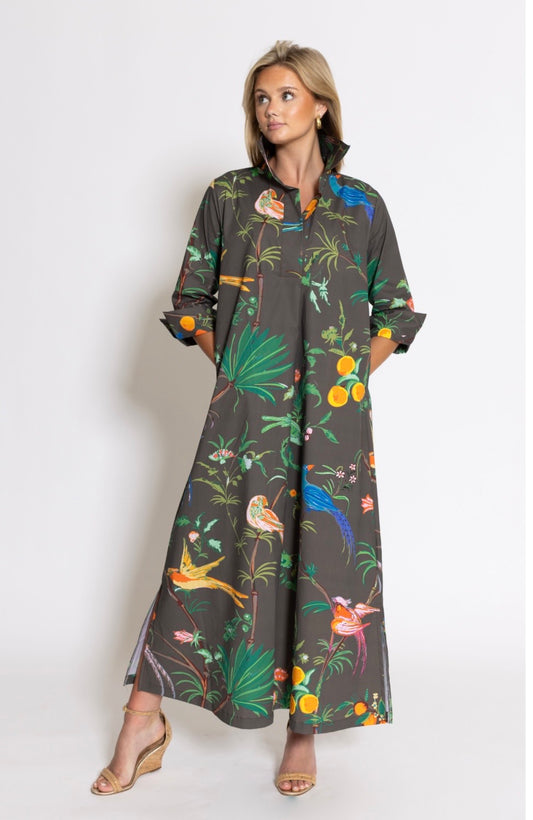 HOUSE OF MBR FEATHER FROLIC LONG SHIRT DRESS