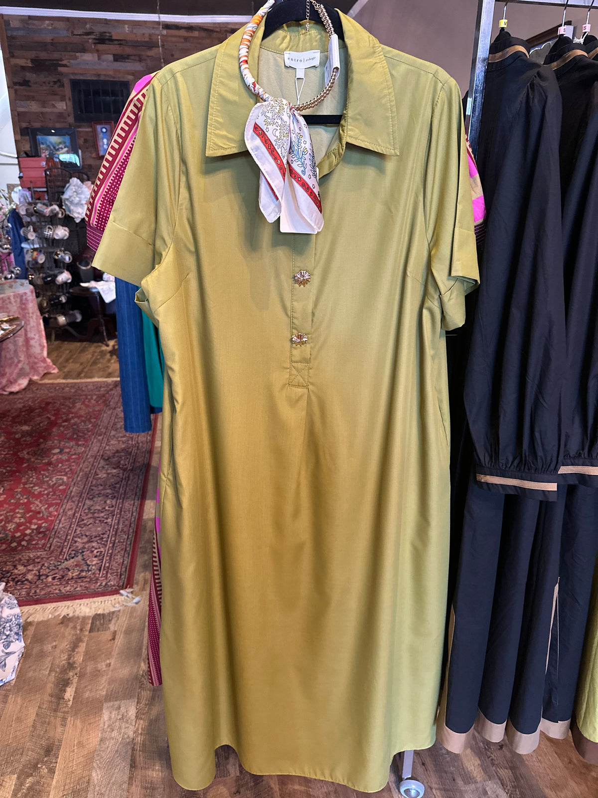 ENTRO OLIVE MARTINI PLUS SIZE DRESS