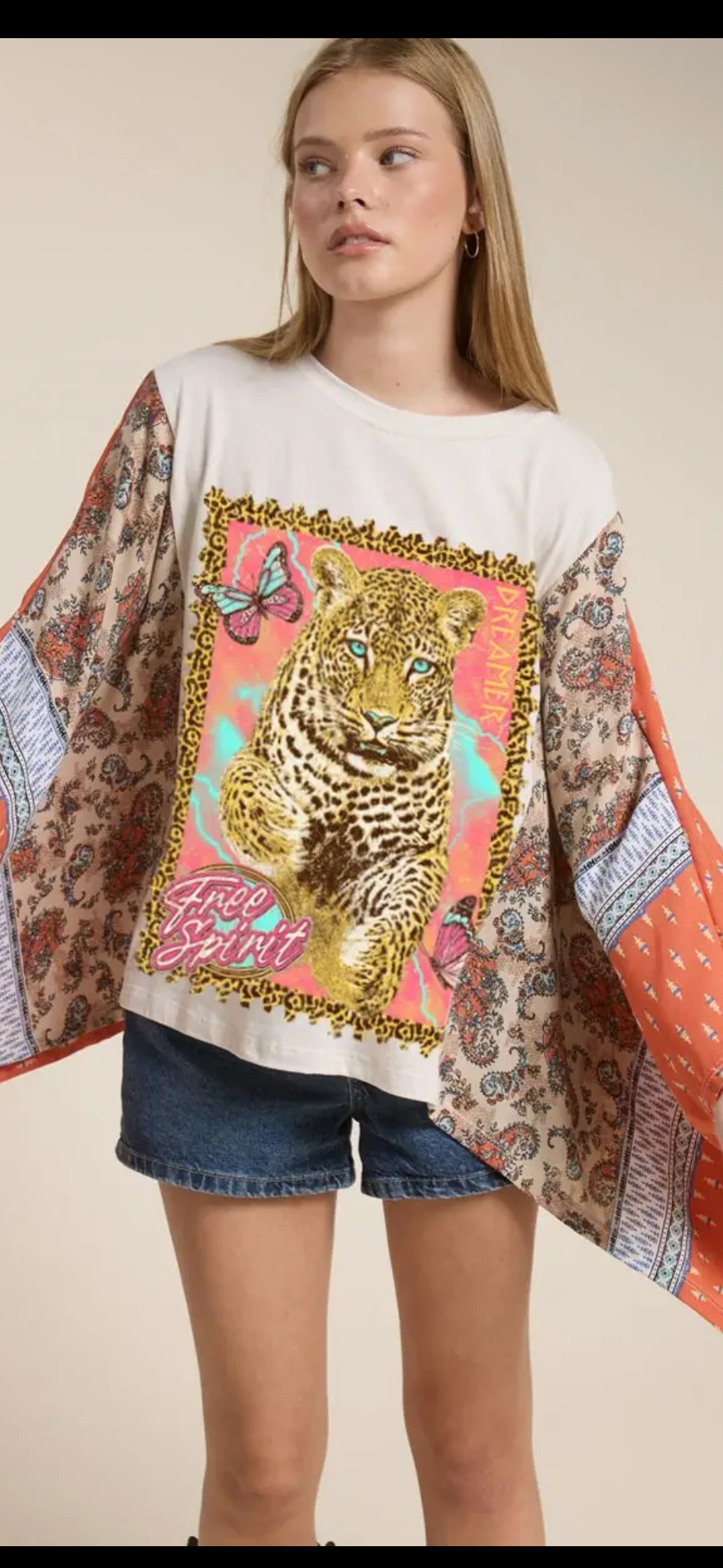 ZUTTER FREE SPIRIT DREAMER LEOPARD GRAPHIC TOP