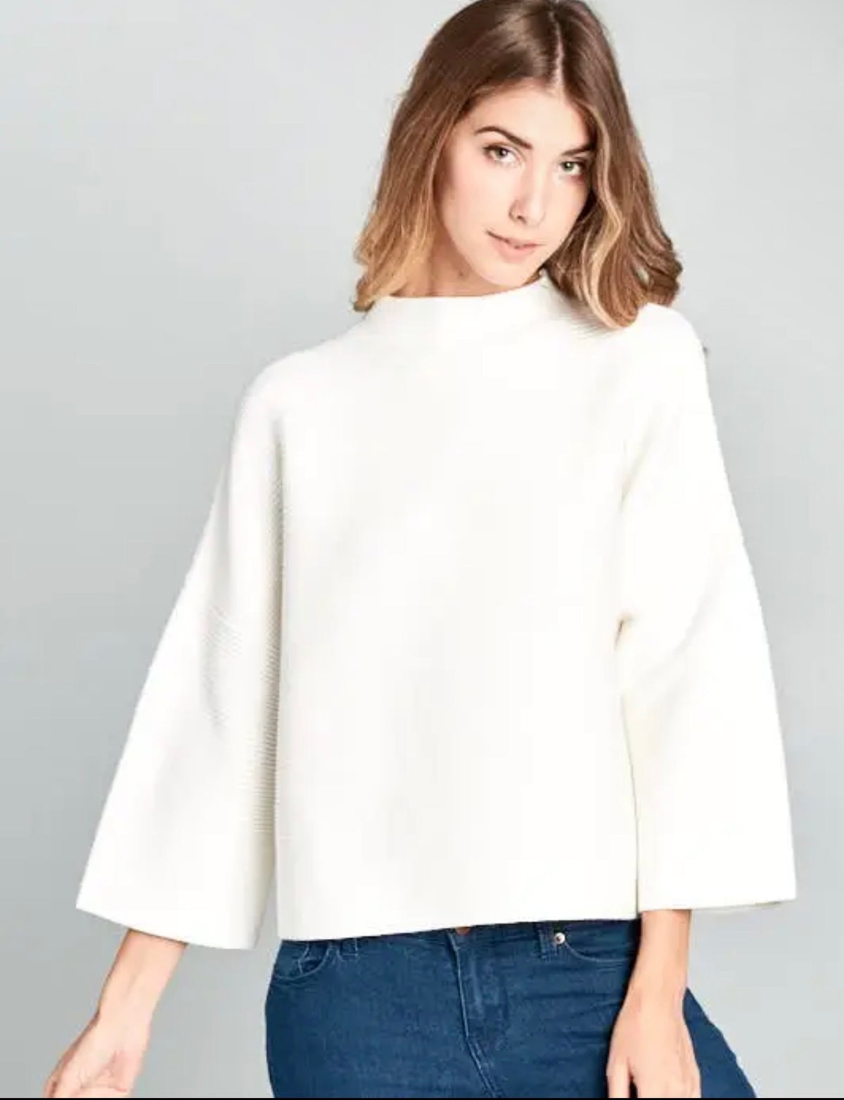 ELLISON RIBBED SWEATER in IVORY