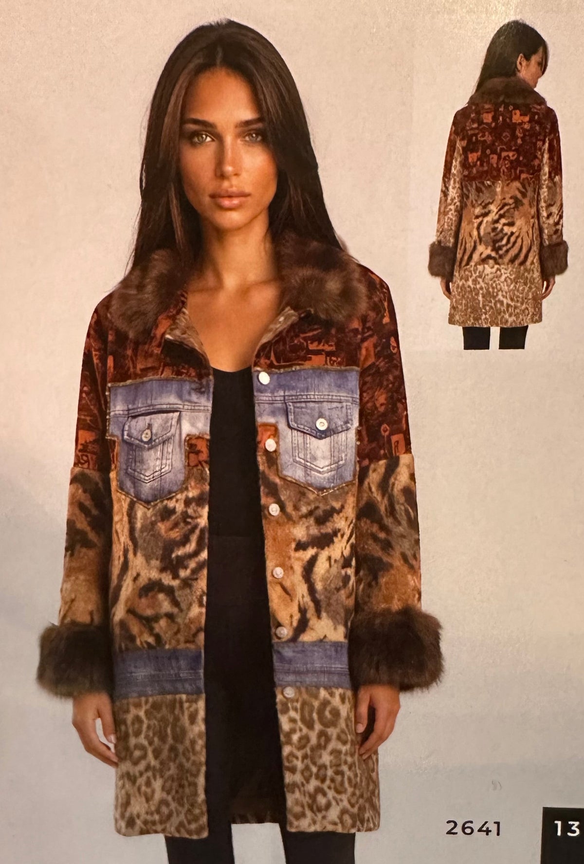 ADORE MIXED MEDIA FAUX FUR STATEMENT COAT