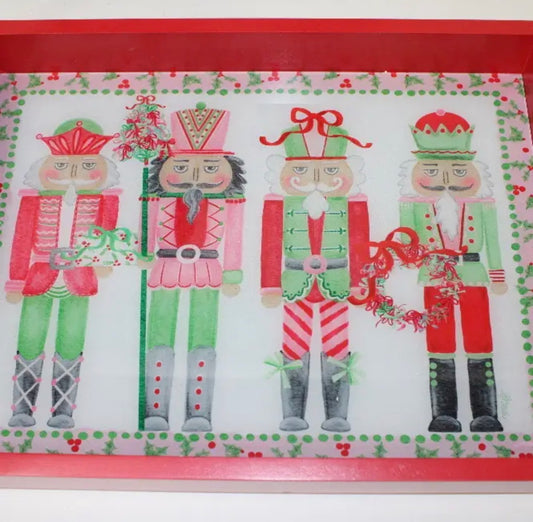 NUTCRACKER TRAY WITH GOLD HANDLES