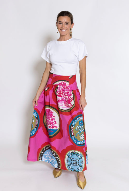 HOUSE OF MBR GALLERY SADIE DROP WAIST MAXI SKIRT