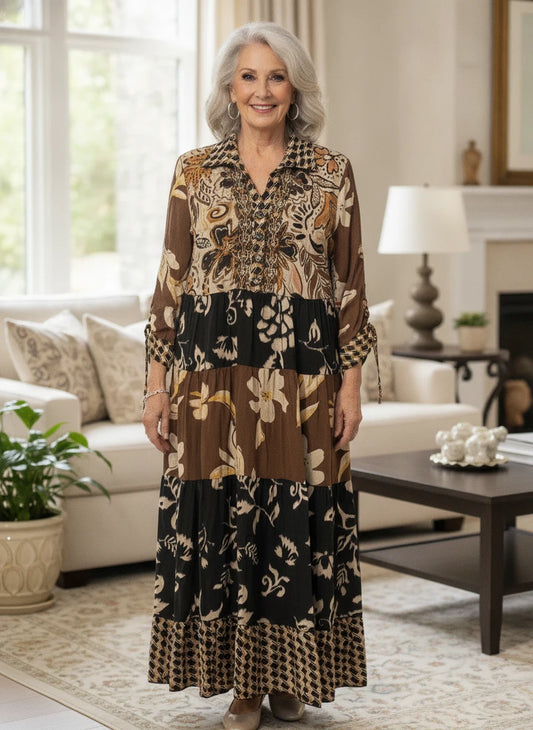 JOHN MARK FALL FLOWERS DRESS