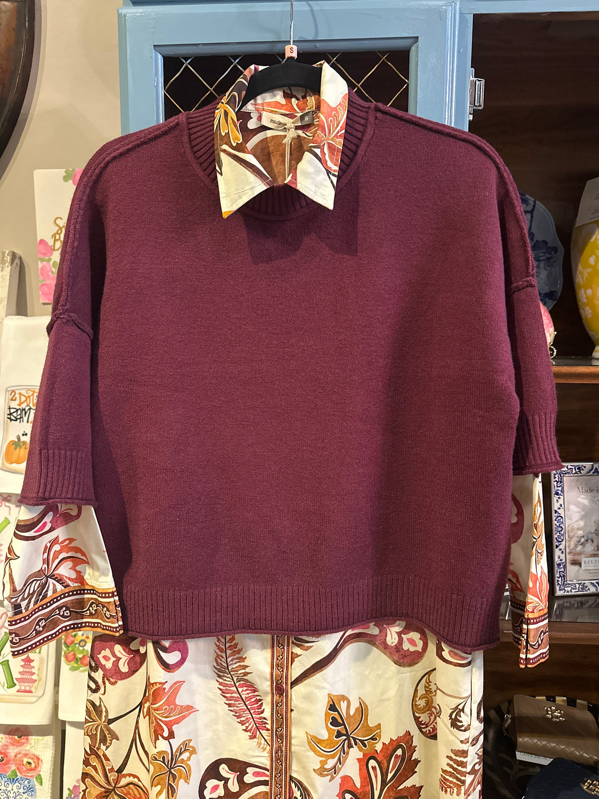 PINCH SOFT & COZY in BURGUNDY SWEATER