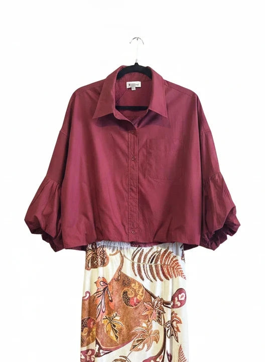 &MERCI Balloon Button Down Top