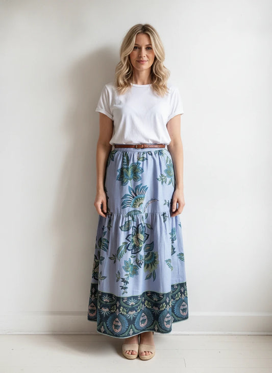 MAUDE VIVANTE ADA PERIWINKLE MOSAIC SKIRT