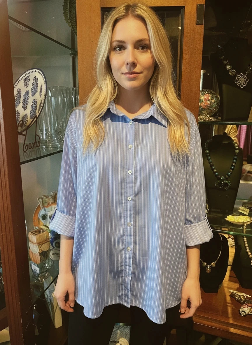 ENTRO PLUS SIZE BUTTON FRONT SHIRT