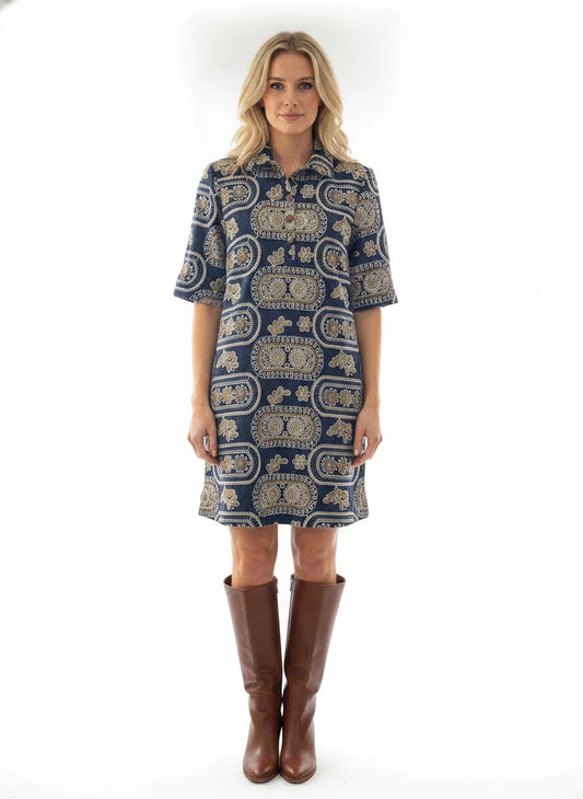 BOHO CHIC DAZZLE 'EM DENIM DRESS