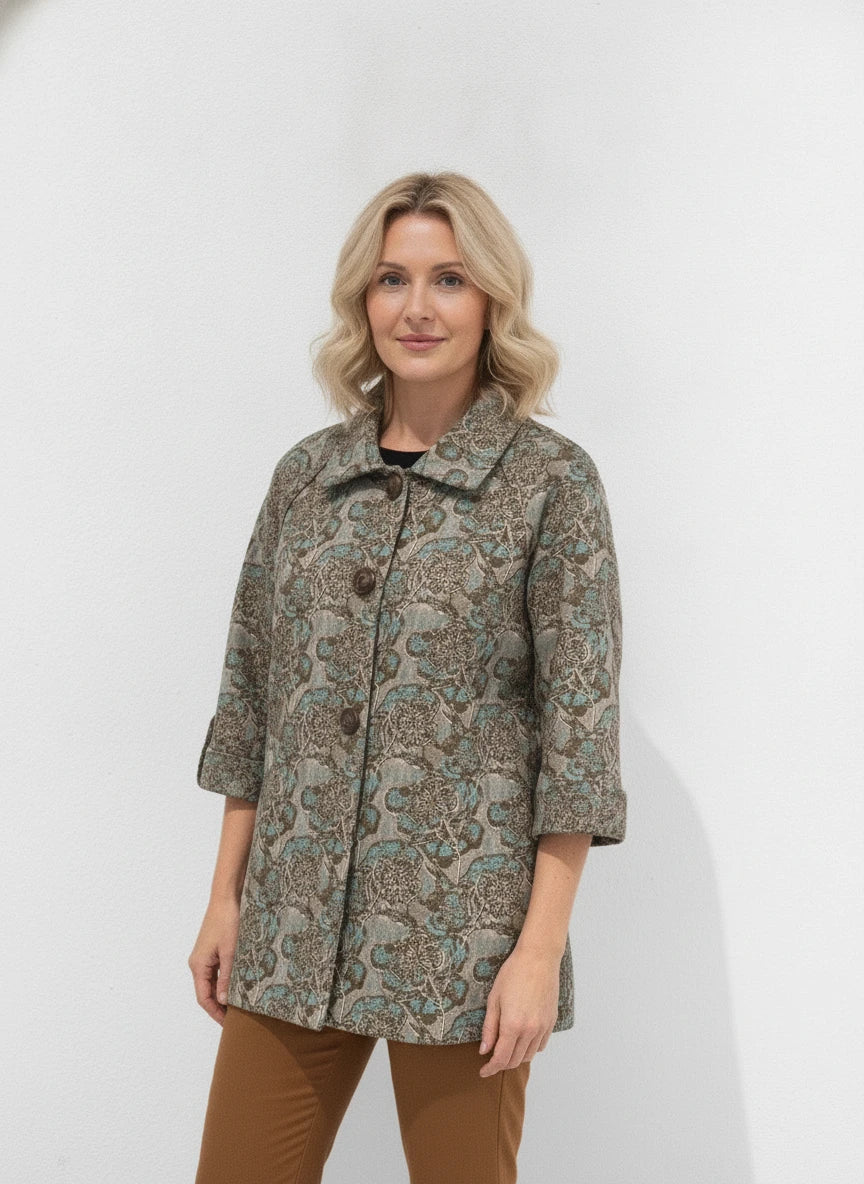 BOHO CHIC TURQUOISE & BROWN JACKET