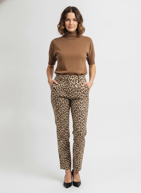 JODIFL DENIM CHEETAH PRINT JEANS