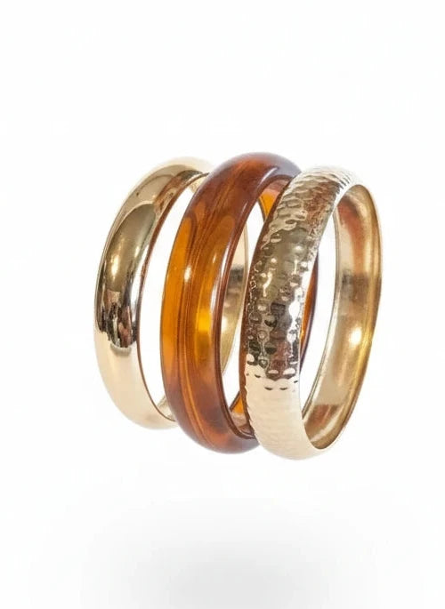 CAROLINE HILL CHANUTE SET OF 3 BANGLE BRACELETS