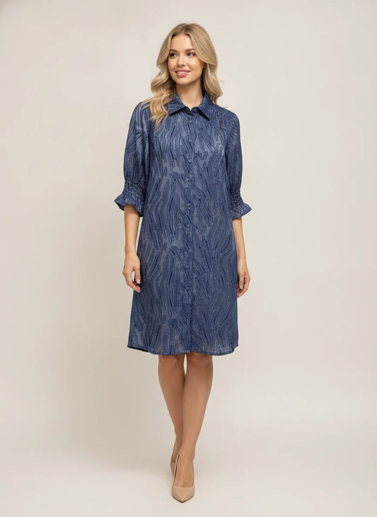 BOHO CHIC BLUE SWIRL DRESS