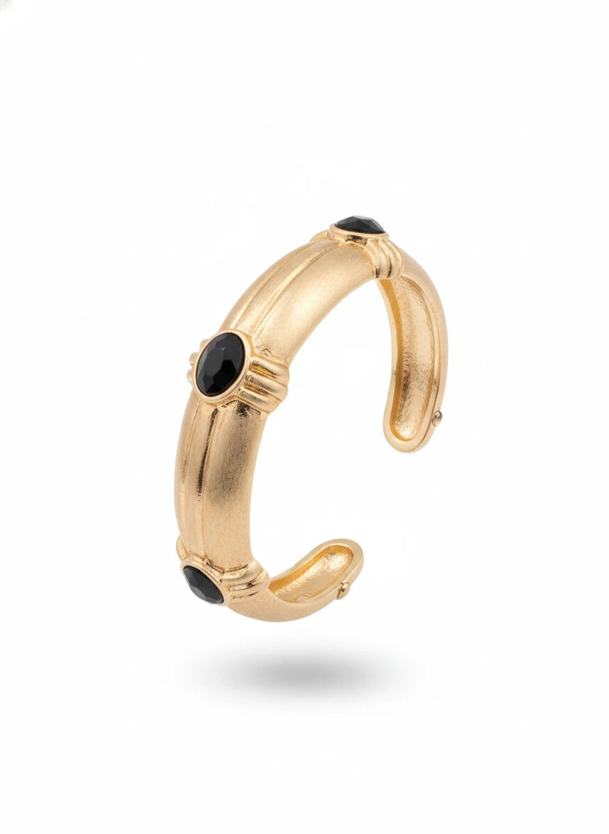 WHAT'S HOT WATER RESISTANT GOLD HAMMERED ELEGANT 16MM BRACELET