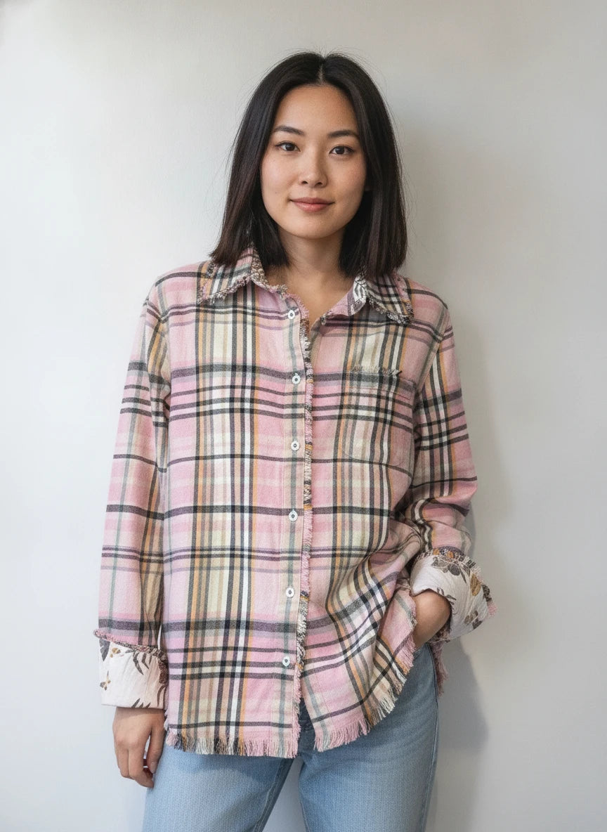 DIZZY LIZZIE PINK PLAID SHIRT