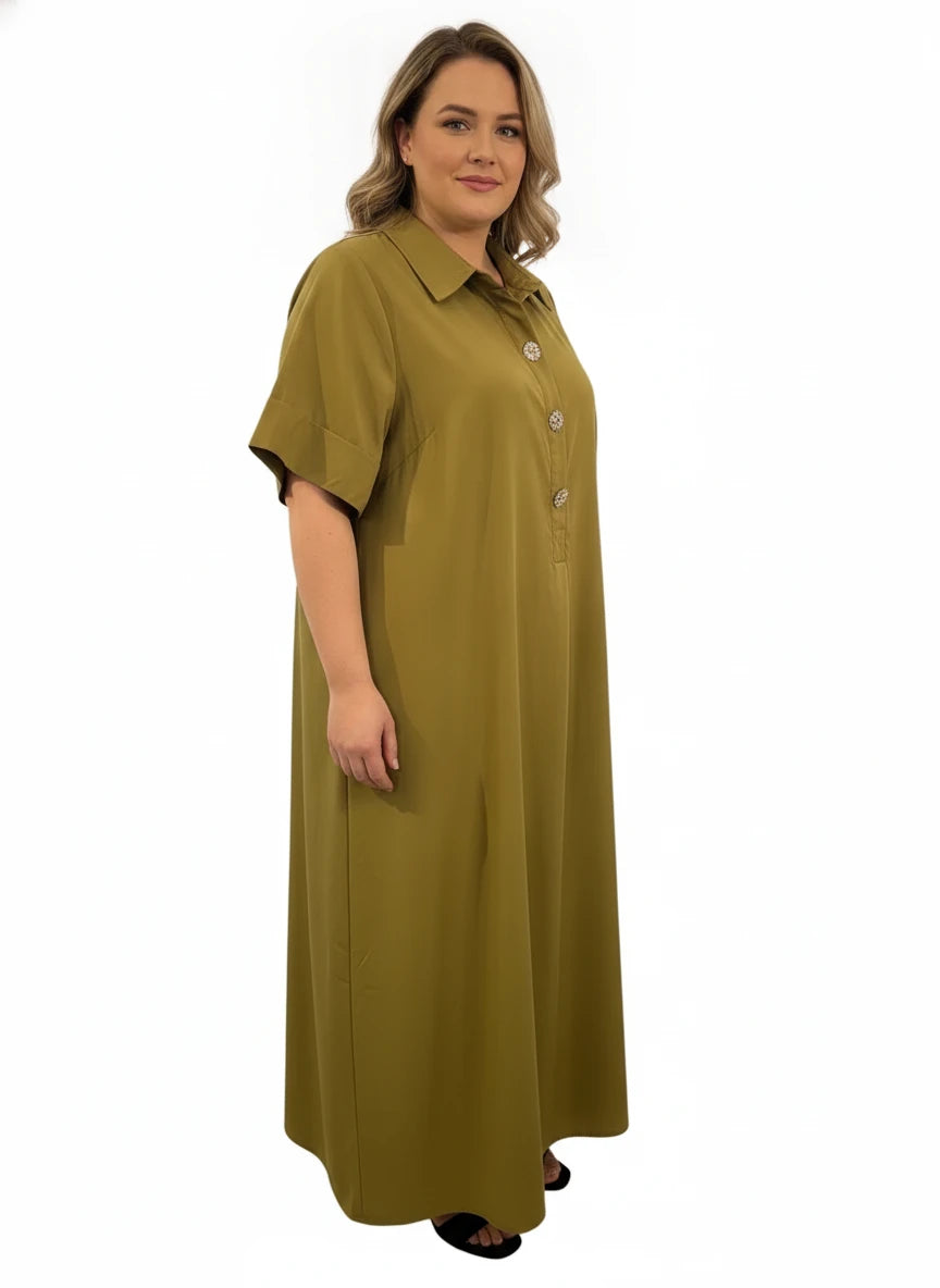 ENTRO MARTINI OLIVE DRESS in PLUS SIZES