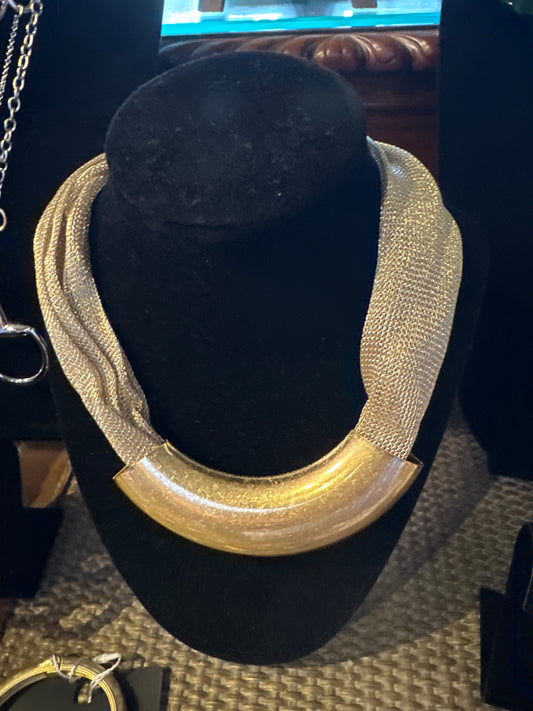 CAROLINE HILL ALEXIS MESH NECKLACE GOLD