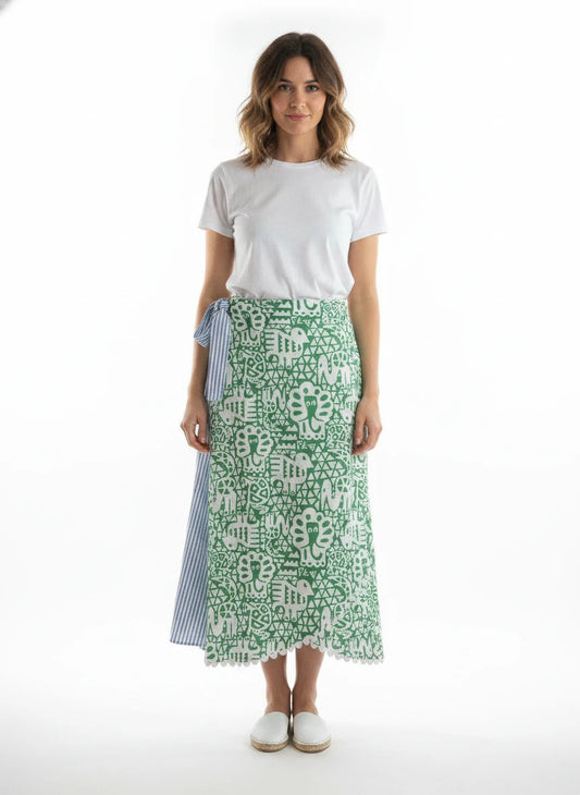 ELEPHANTS & STRIPES REVERSABLE SKIRT