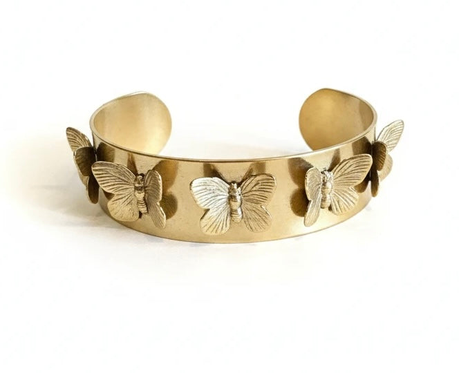 YOCHI AMANDA SMALL BUTTERFLY CUFF BRACELET