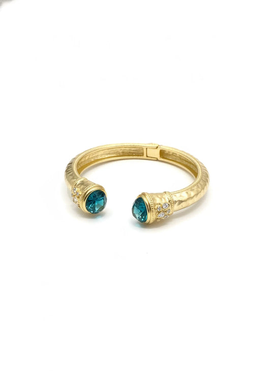 CUFF BRACELET WITH BLUE ZIRCONIA ACCENT